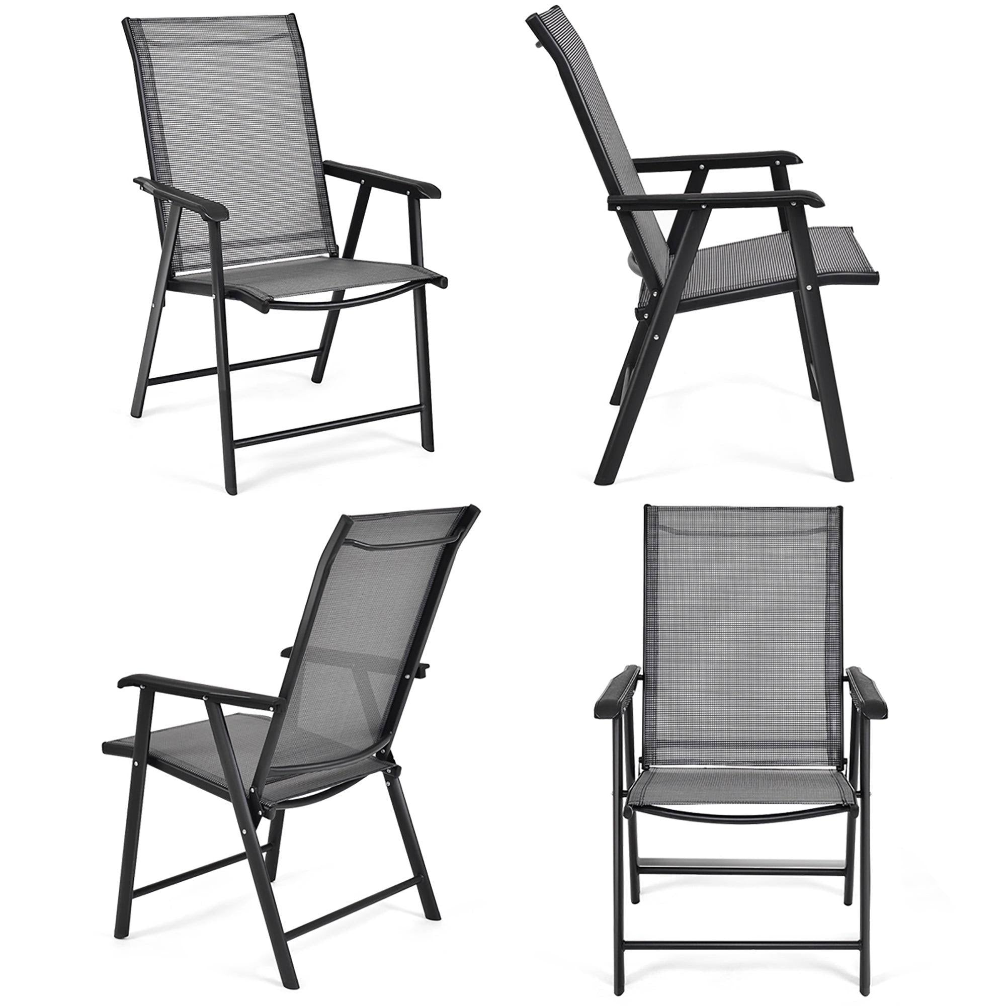 Grey Set of 4 Patio Folding Chairs A61234