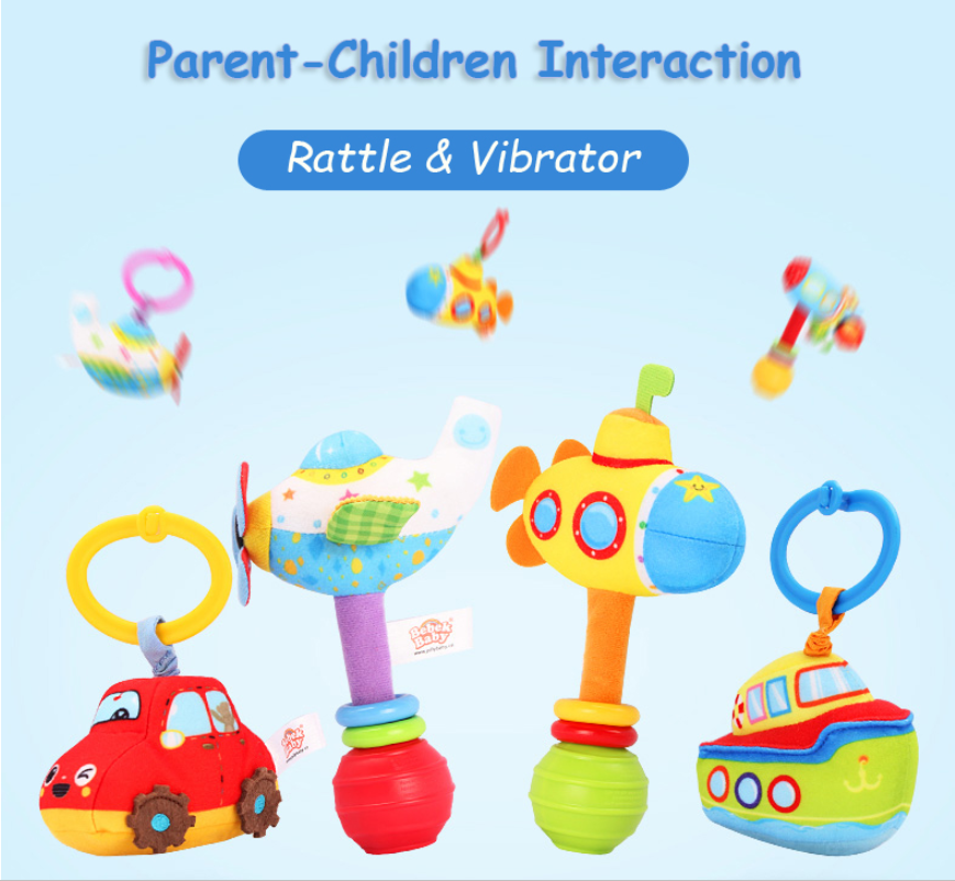 Hand Bell Rattle Toys Baby Bed Stroller Hanging Toys M1824