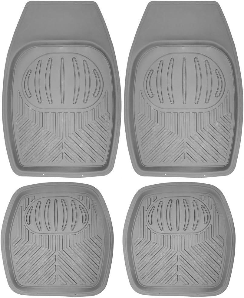 Gray 4-Piece Rubber Floor Mats W271628
