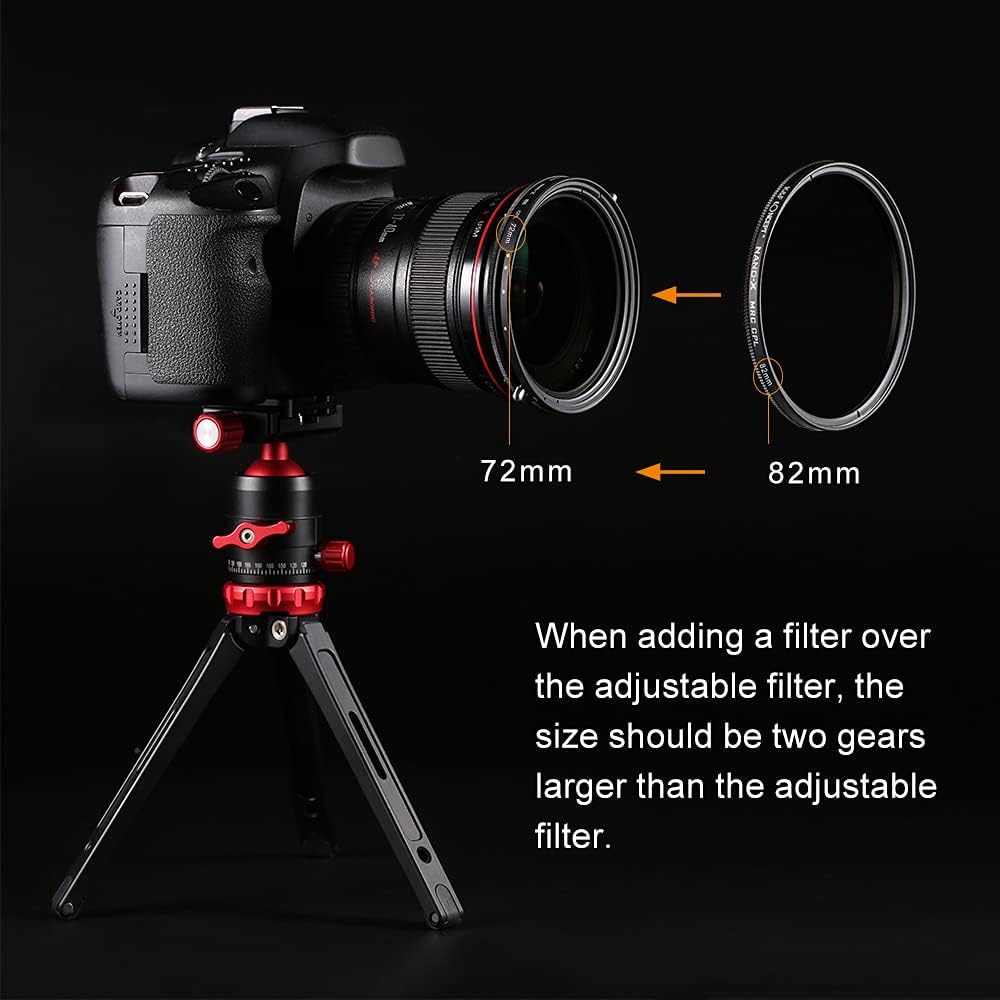 49mm Variable Fader ND2-ND32 ND Filter and CPL Circular Polarizing Filter 2 in 1 Pack of 2 S555