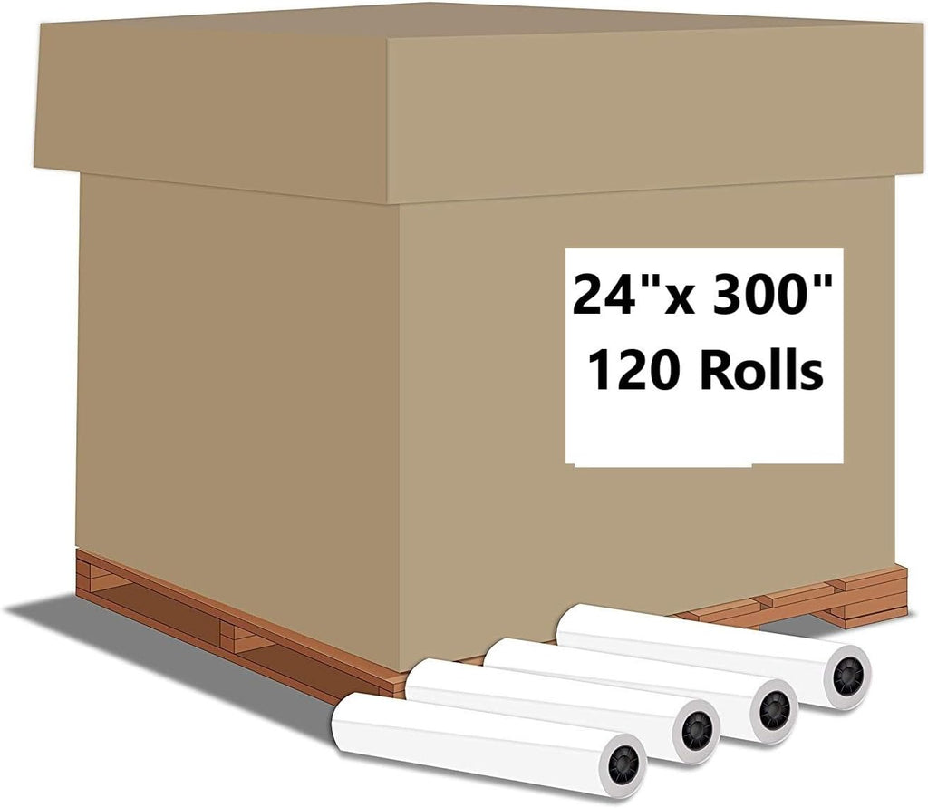 24" x 300' CAD Bond Paper Rolls (20lb, 2 Rolls, 2" Core) M757679
