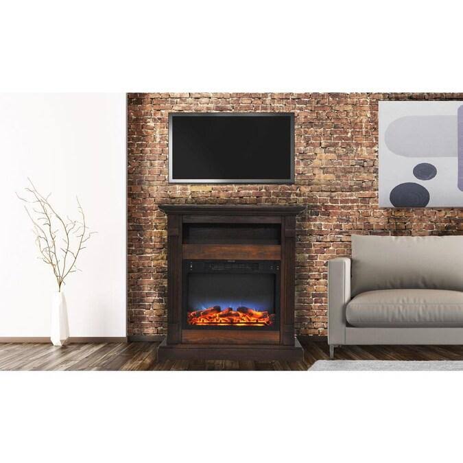 Electric Fireplace Heater with White Mantel and Remote Control G175