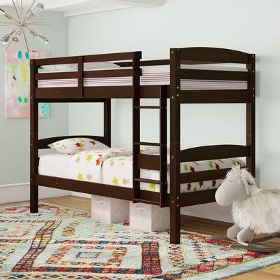 Twin Over Twin Bunk Bed Frame Cappuccino A40720