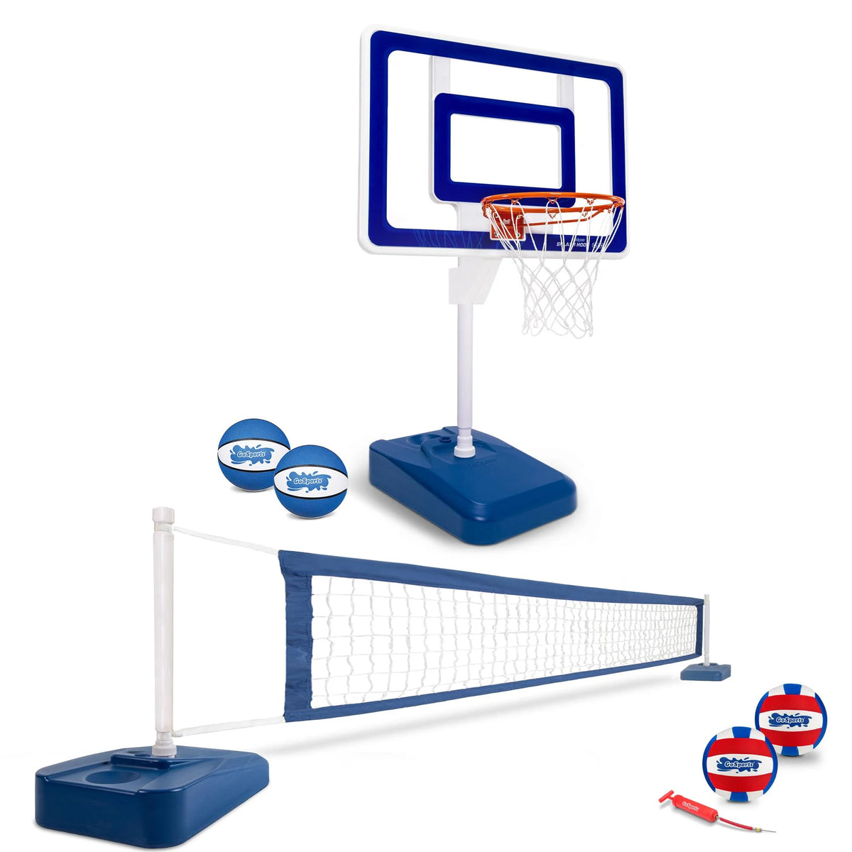 2-in-1 Pool Basketball & Volleyball Game Set T45279