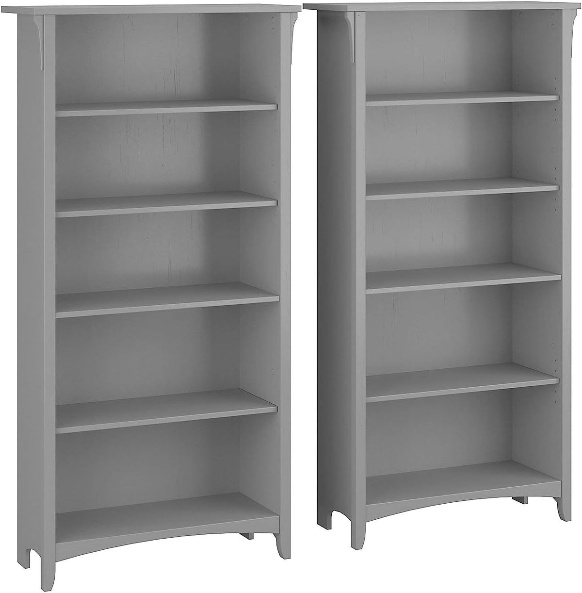 5 Shelf Bookcase Set of 2, Cape Cod Gray Y56864