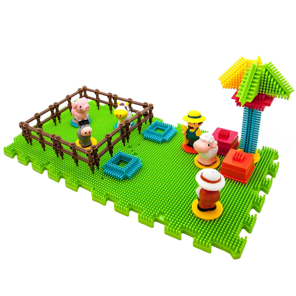 100pcs Multicolor Building Blocks Tiles Set with Animal Figures Q71539