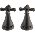 Pair of Metal Cross Handles for Bathroom Faucet in Venetian Bronze J4995