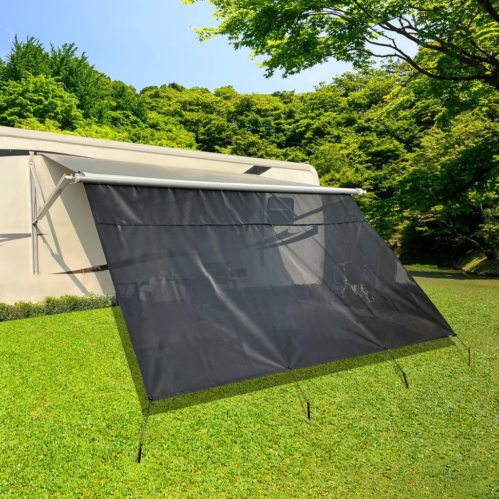 RV Awning Shade Screen with Zipper 8'X16'3'' Universal Sun Shade Screen with Complete Kits M747167