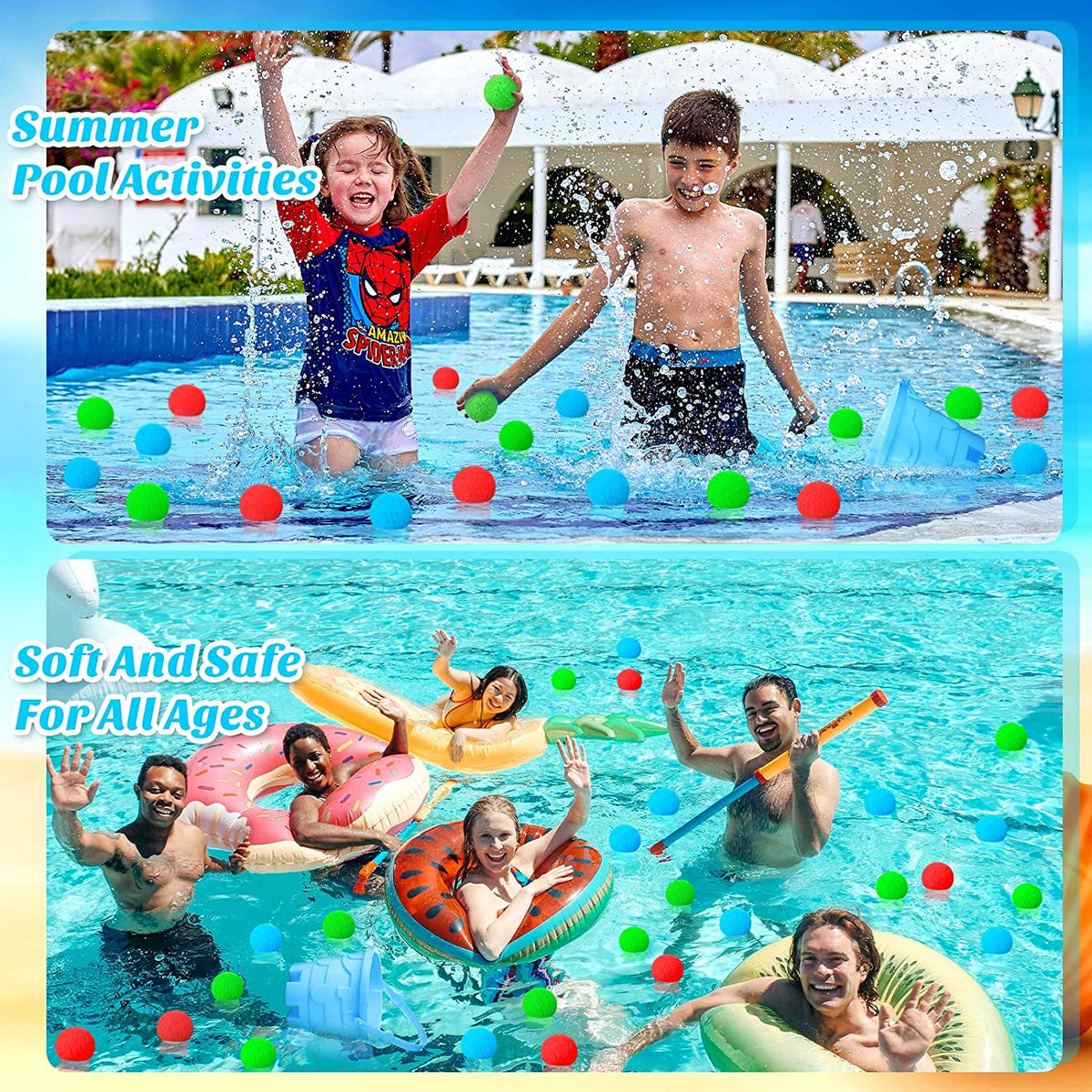 200 Reusable Fabric Water Balloons for Outdoor Games Q3466