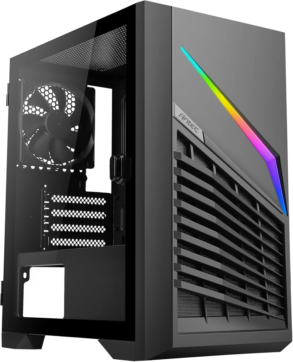 Black ATX Mid-Tower Case with Tempered Glass Side Panel Z24684
