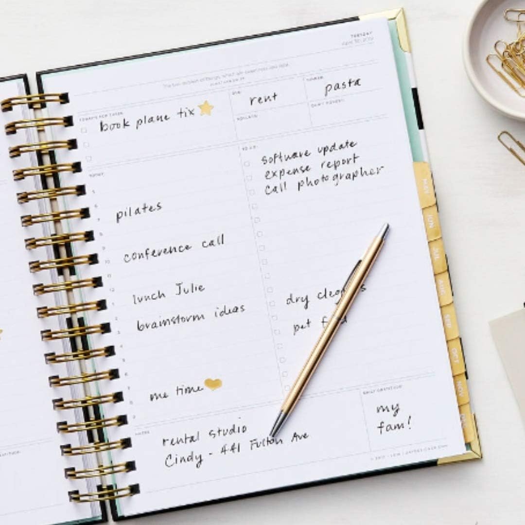 Black Stripe Spiral Bound Daily Planner A8152