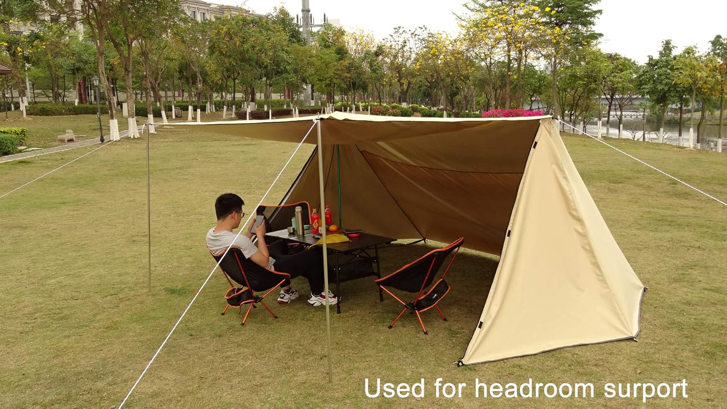 Adjustable Steel Tent Tarp Poles, Pack of 2 L3562