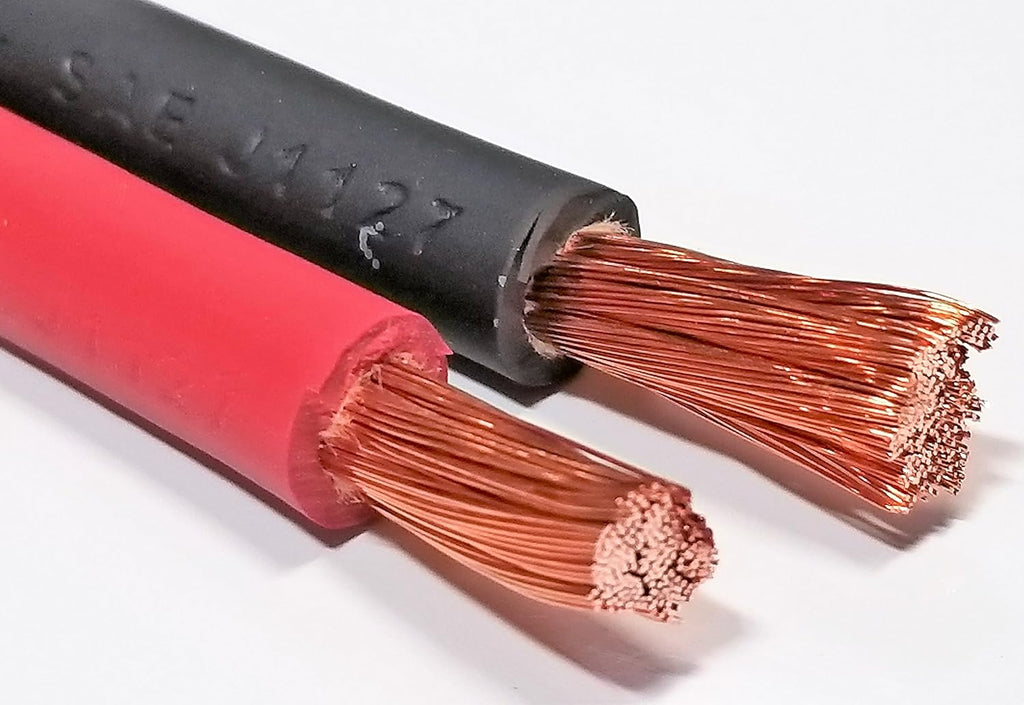 6 Gauge 6 AWG Pure Copper Flexible Cable Wire 20 ft Black + 20 ft RED Pack of 2 S761532