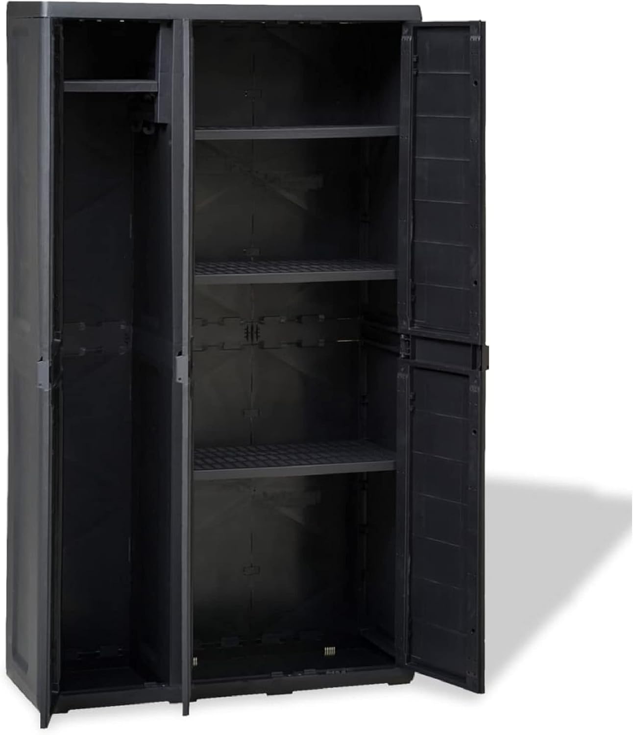 Black Garden Storage Cabinet with 4 Shelves R36848