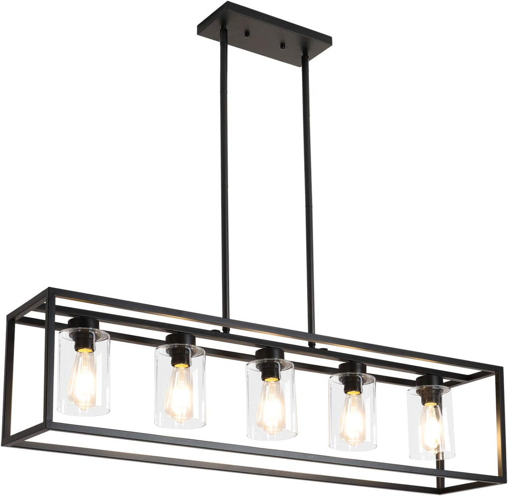 Black 4 Lights Cage Chandelier I121834