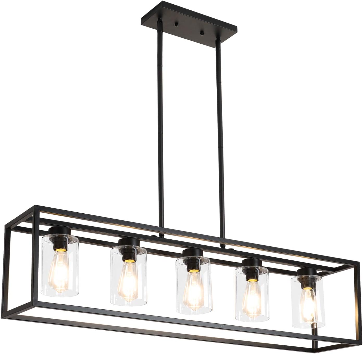 Black 4 Lights Cage Chandelier I121834