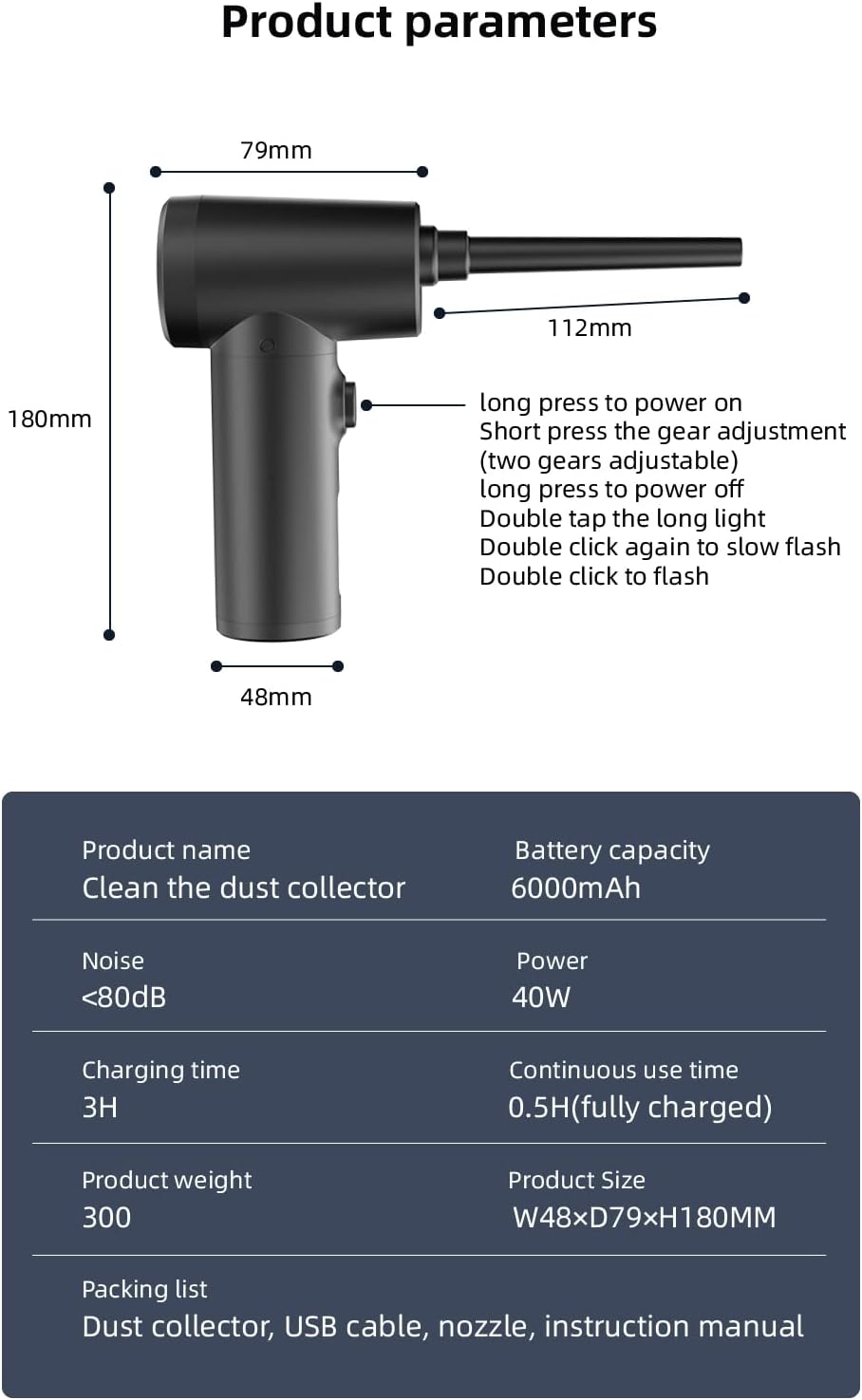 Cordless Compressed Air Duster Blower for Cleaning Laptops Printers X135