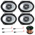 6x8 inch 250 Watt 2-Way Black Car Audio Coaxial Speakers A4889
