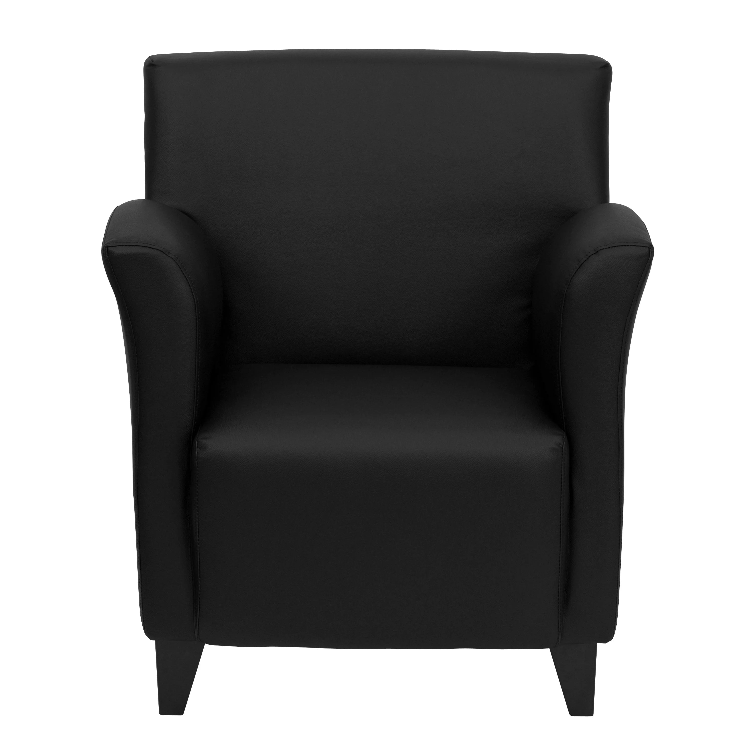 Black LeatherSoft Lounge Chair with Flared Arms P2728
