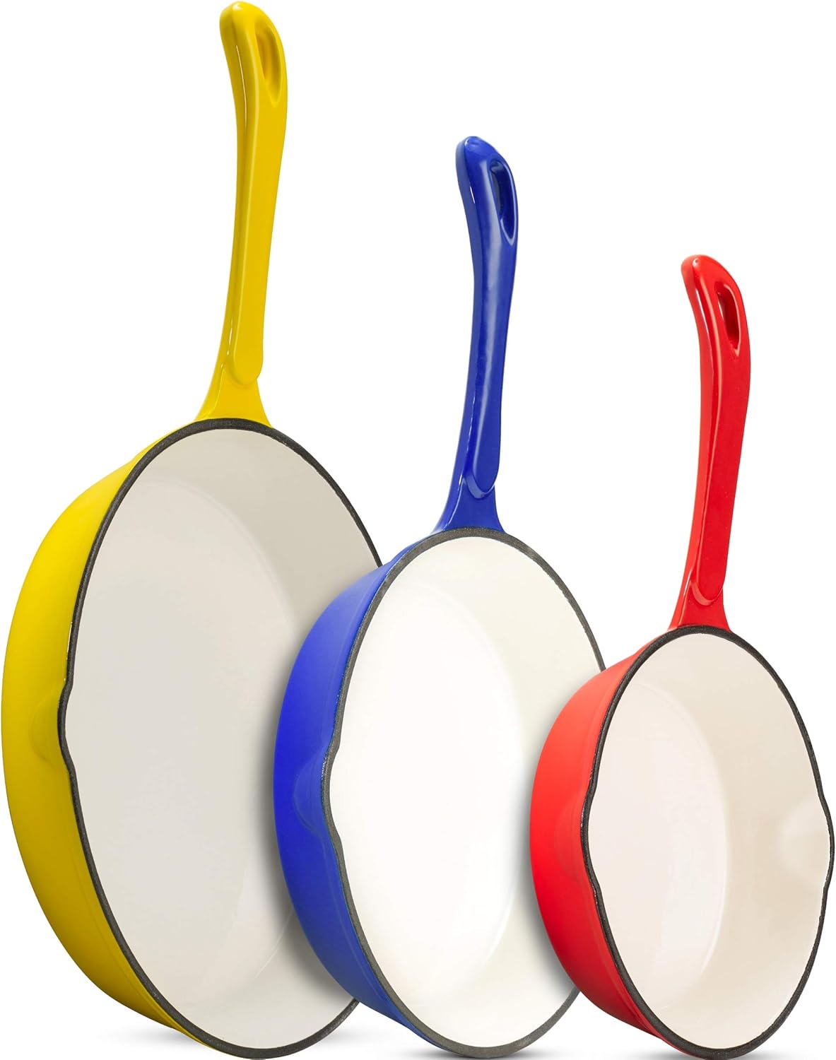 Enameled Cast Iron Skillet Set of 3 D70494