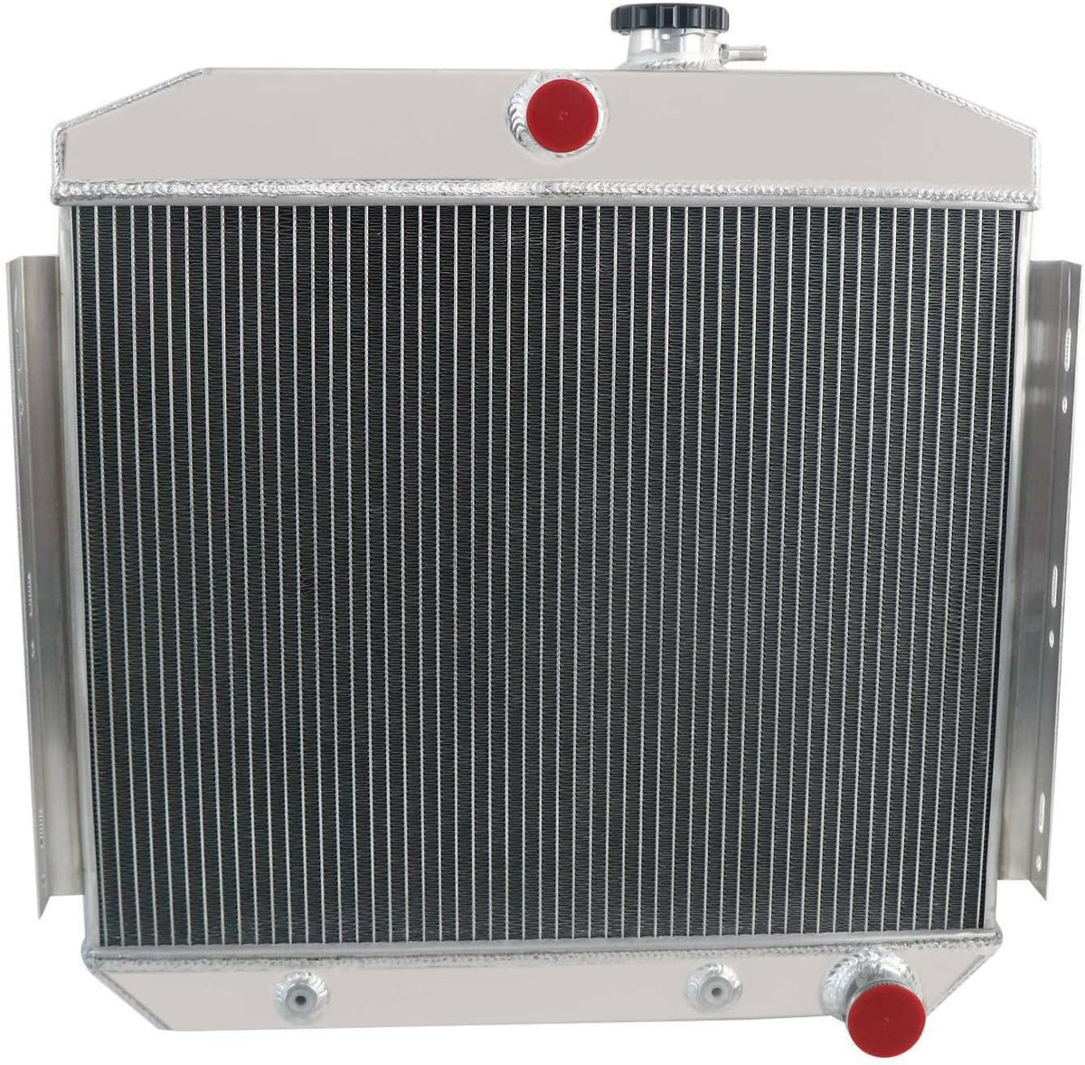 3 Row Core Aluminum Radiator Thermostat Shroud 14" Fans for 1955-1957 Chevy Belair R345