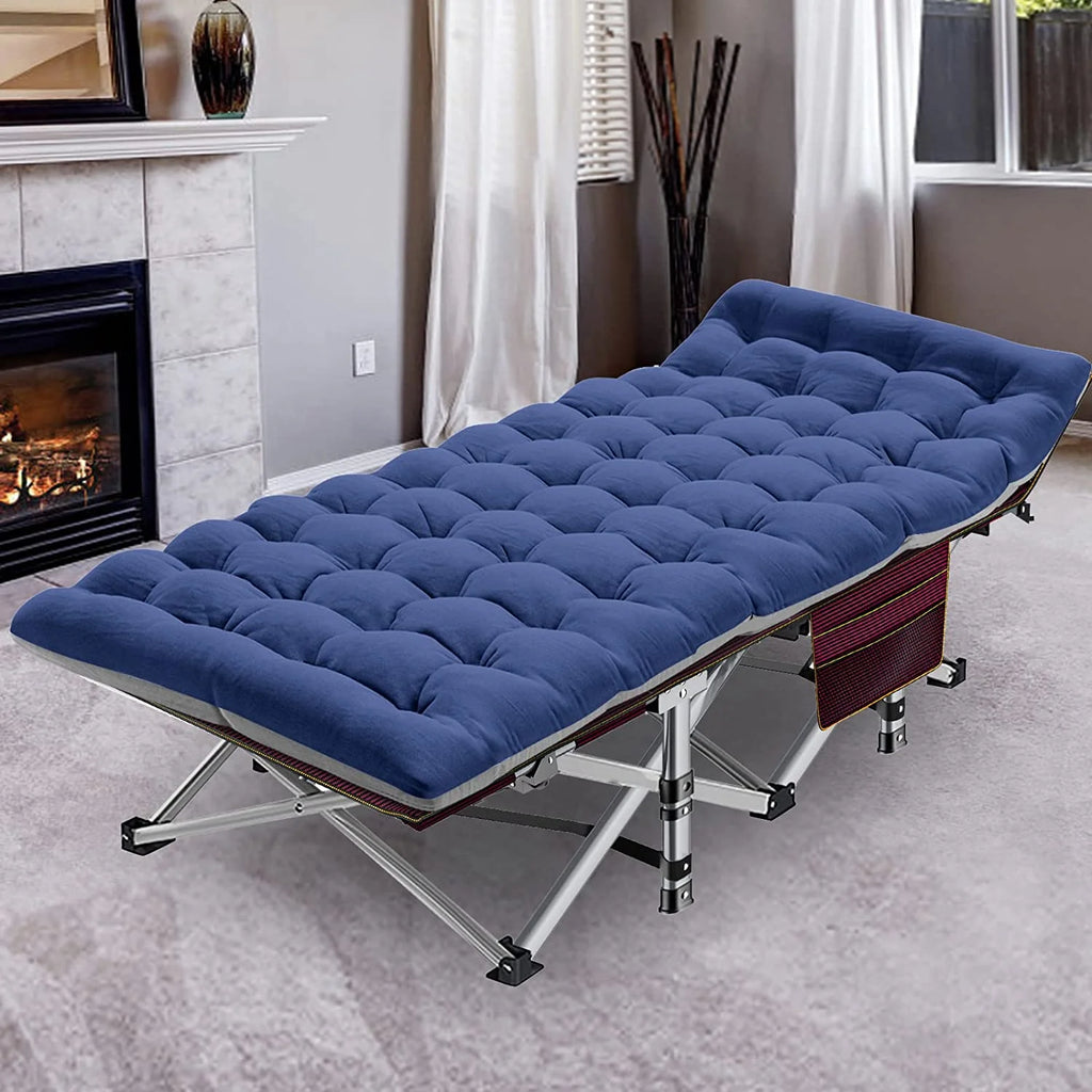 Camping Cot with 2 Sided Mattress & Carry Bag, 75"*28" Portable Folding Cot S4594