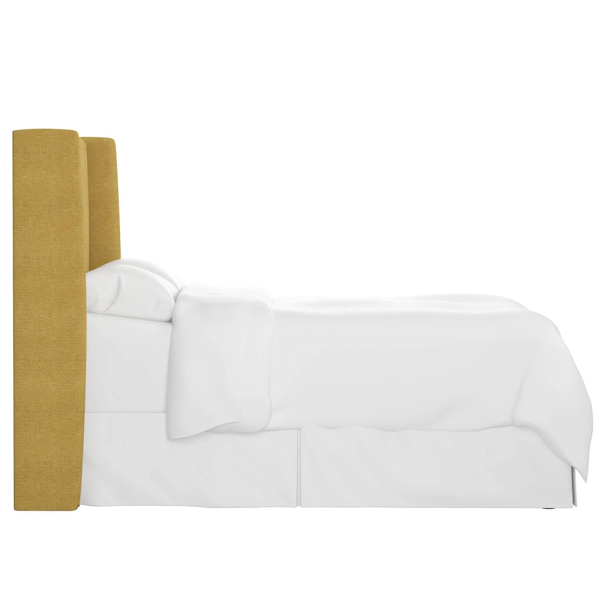 Golden Yellow Linen Wingback Headboard U912