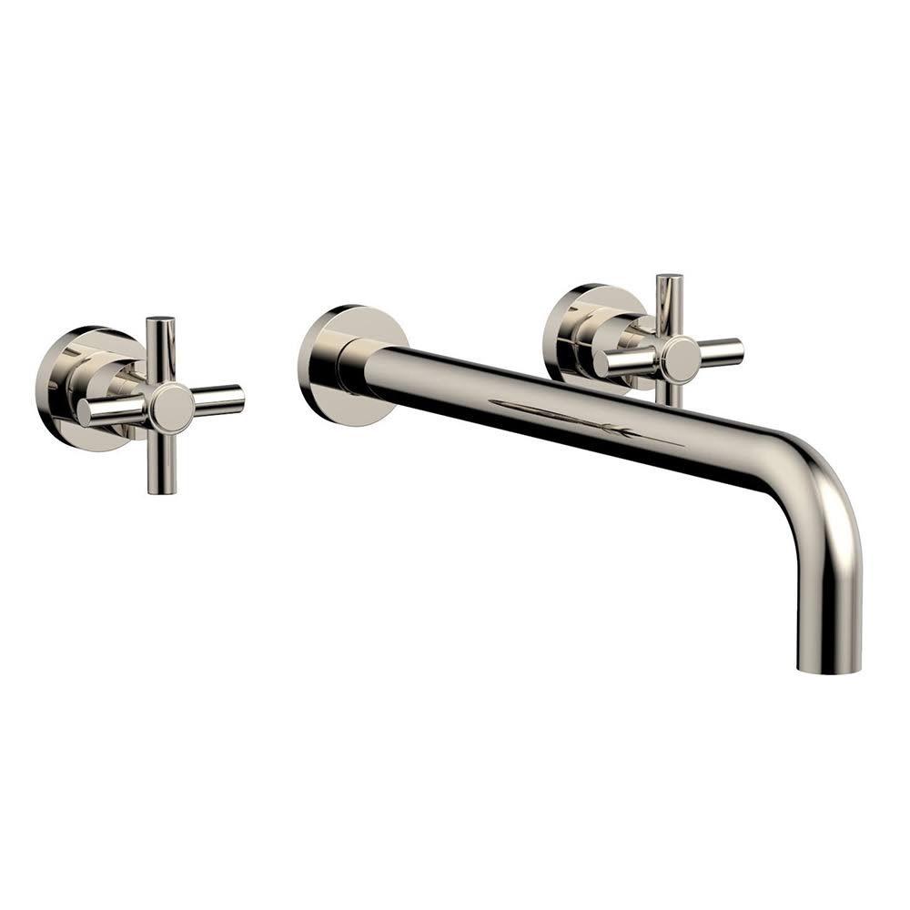 Polished Gold Antiqued Wall Mount Bathroom Sink Faucet C368854