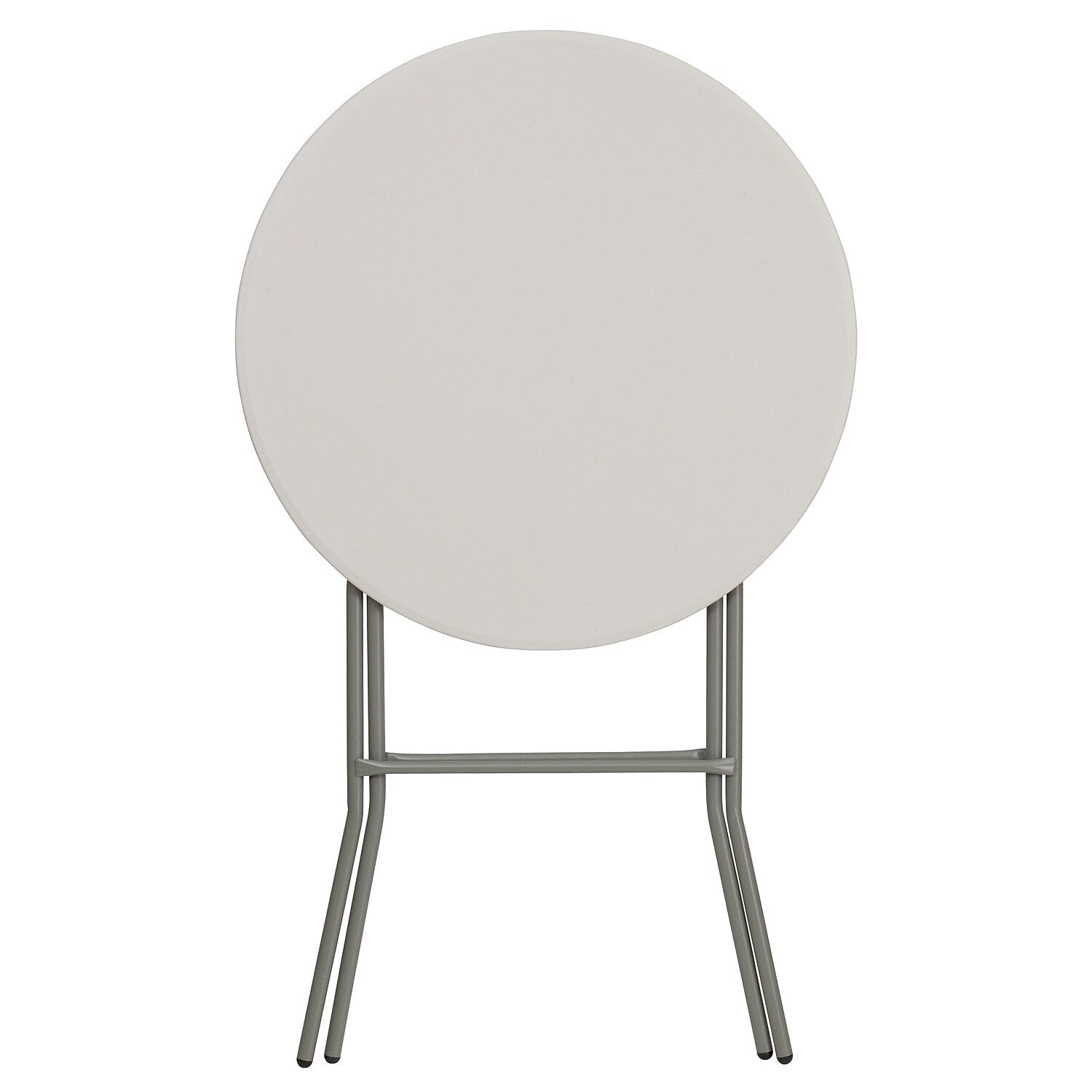 2.63-Foot Round Granite White Plastic Folding Table D600