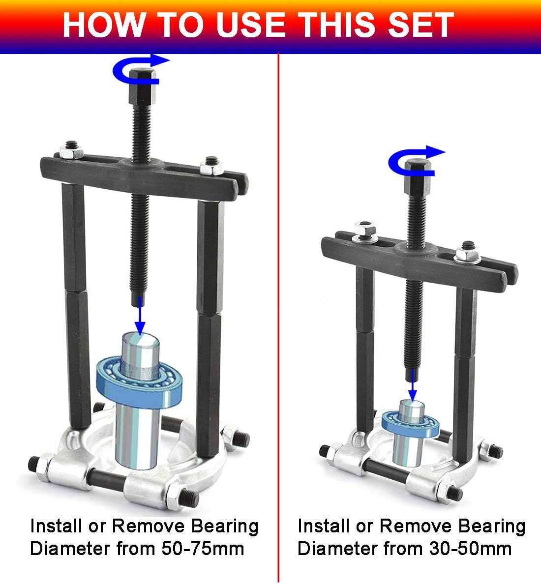 Bearing Puller Set 5 Ton Capacity, Bearing Separator Kit U760