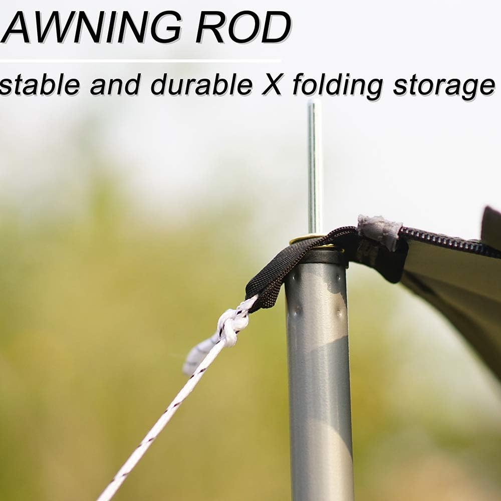 Adjustable Steel Tent Tarp Poles, Pack of 2 L3562