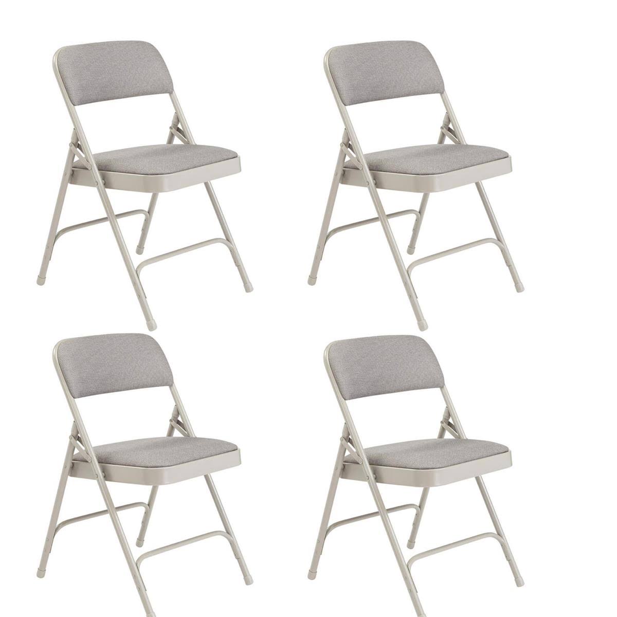 4 Pack Deluxe Fabric Folding Chair, Graystone/Gray H986562