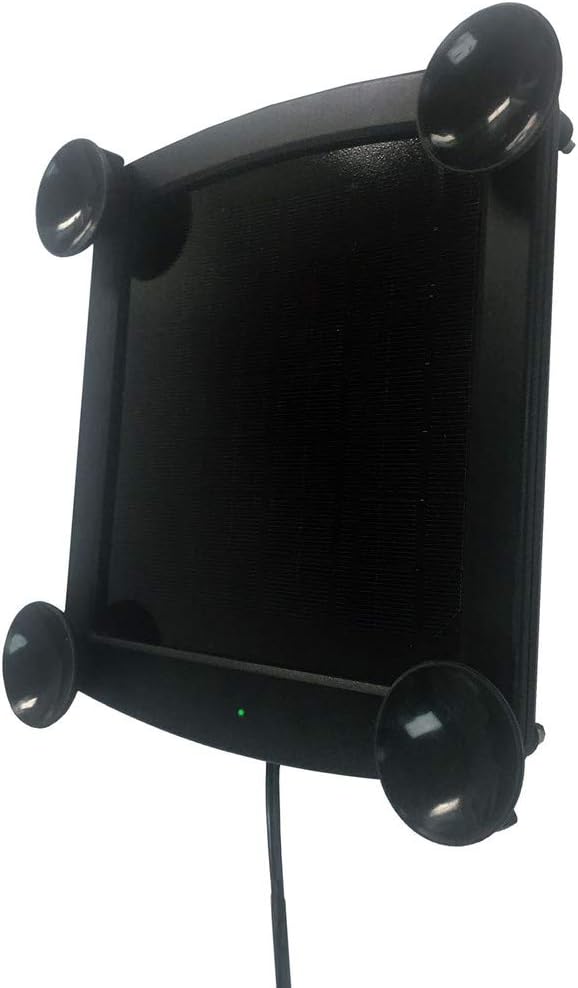 5 Watt Solar Battery Charger 12V Weatherproof with Windshield Mount and Cigarette Adapter, Pack of 2 K48738
