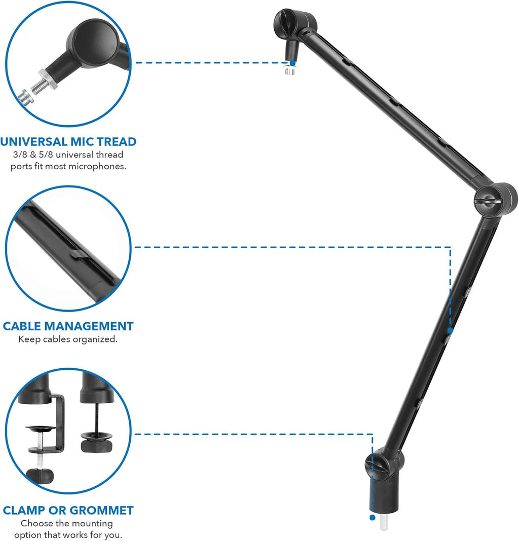 Adjustable Microphone Boom Arm with Cable Management, Pack of 2 G583516