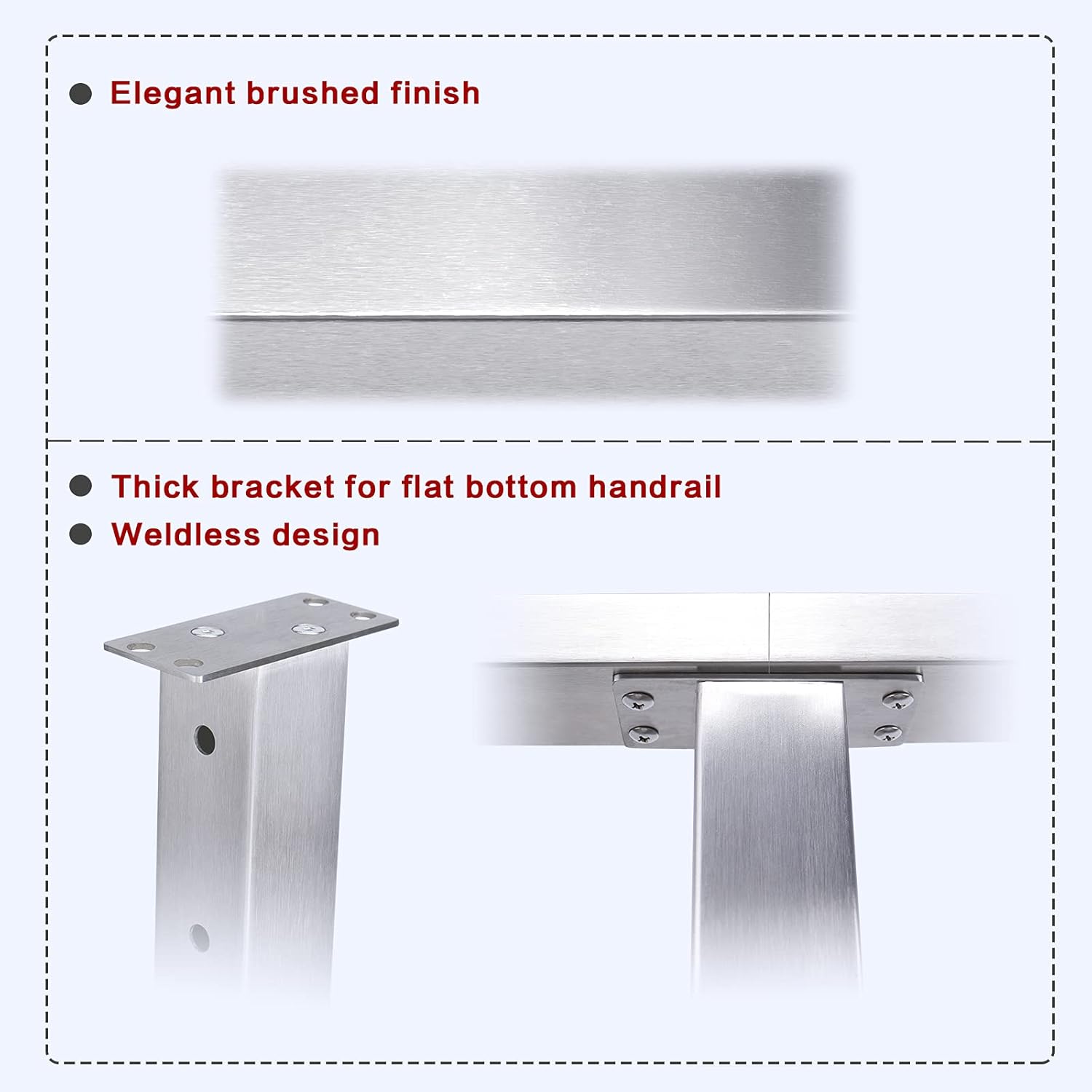 Stainless Steel Brushed Pre-Drilled Cable Railing Post 4Pack J98215