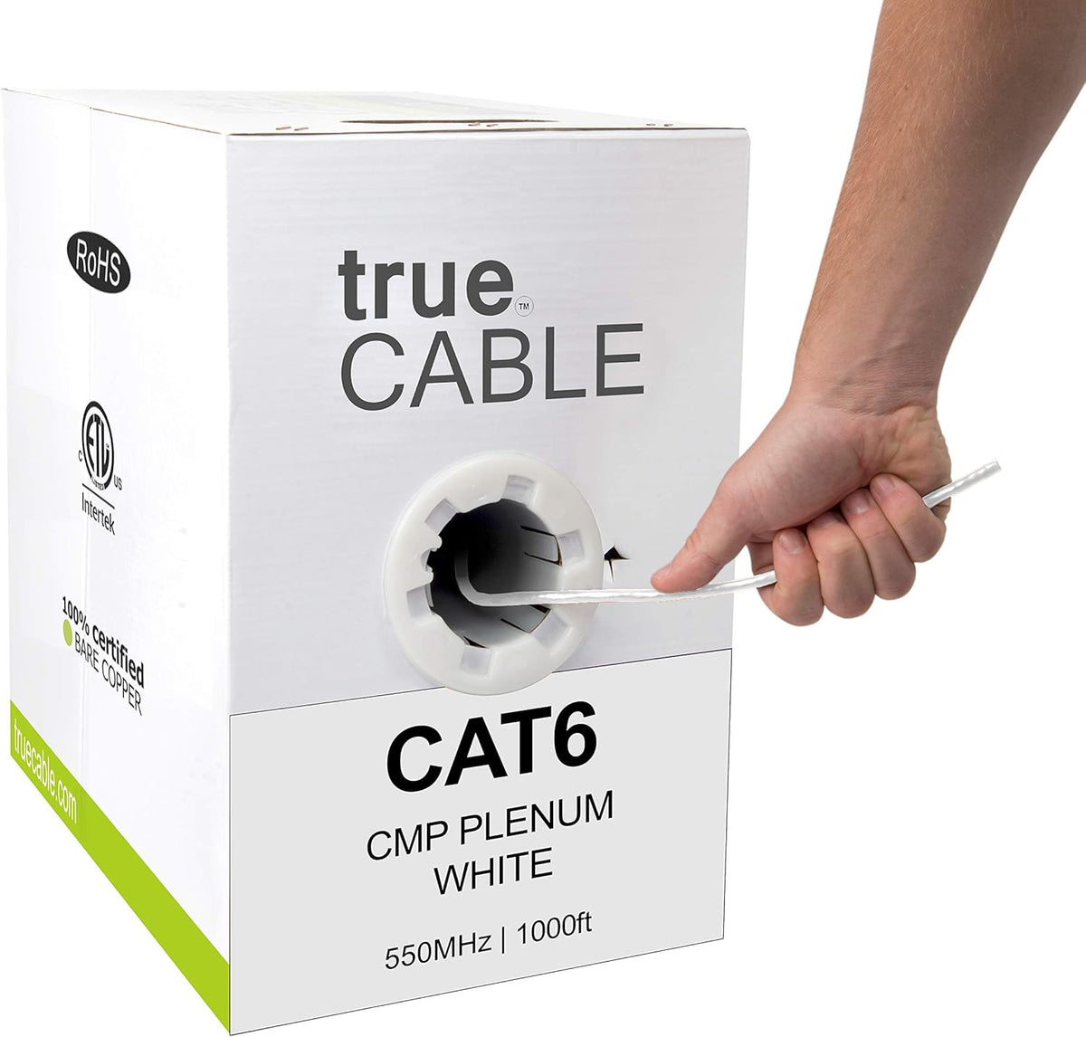 1000ft Green 23AWG 4 Pair Solid Bare Copper Bulk Ethernet Cable C3109
