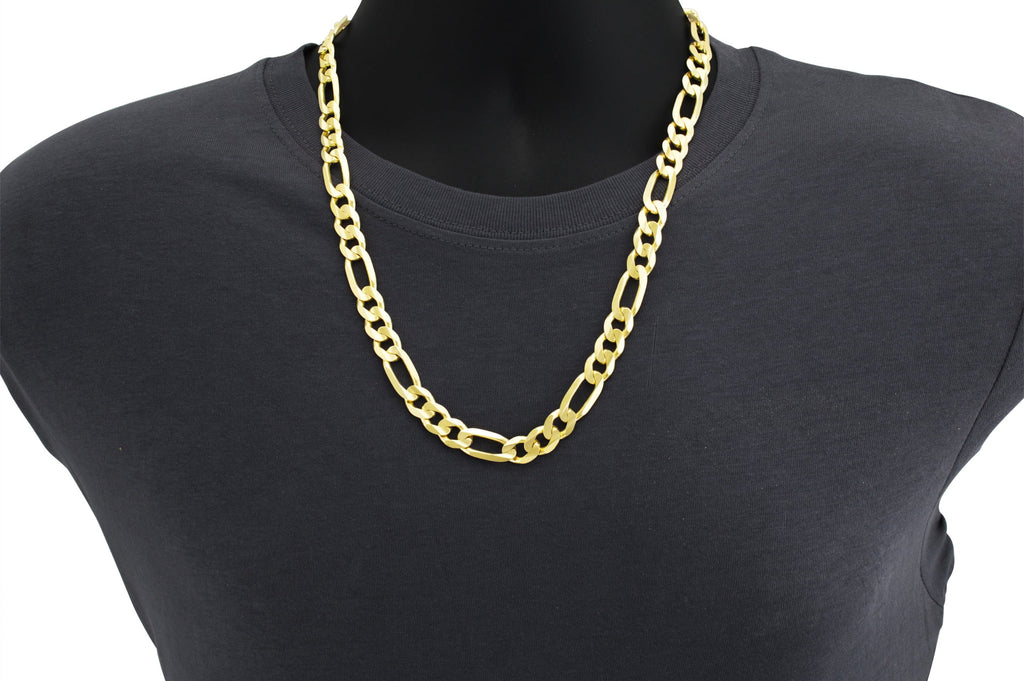 14k Yellow Gold Solid Figaro Chain Link Necklace 20" - 30" F41805