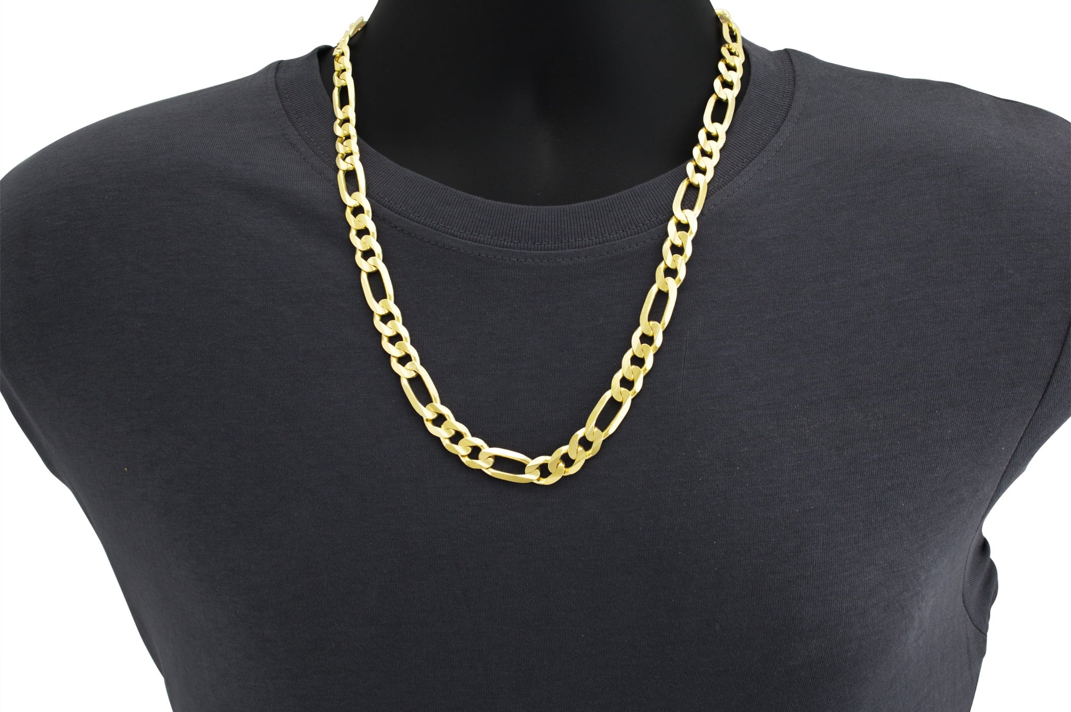 14k Yellow Gold Solid Figaro Chain Link Necklace 20" - 30" F41805