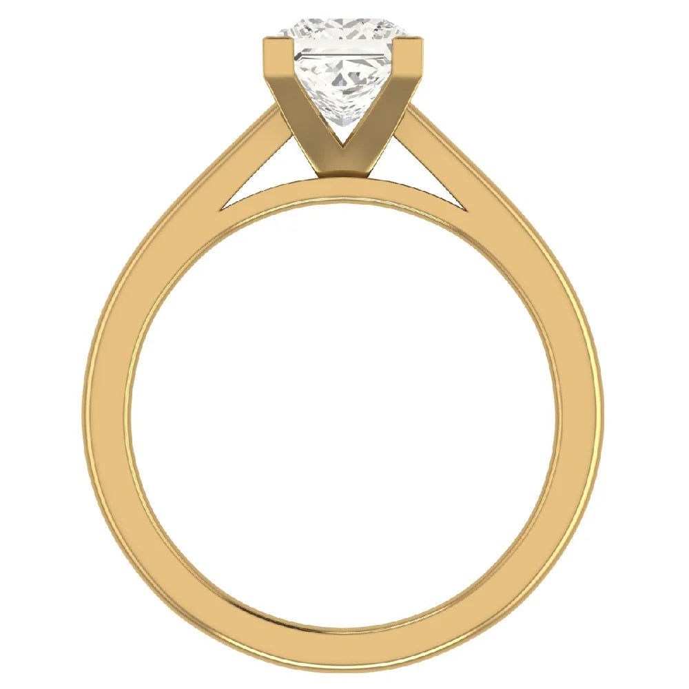 14K Gold Princess Solitaire Diamond Ring 0.75 Carat D209