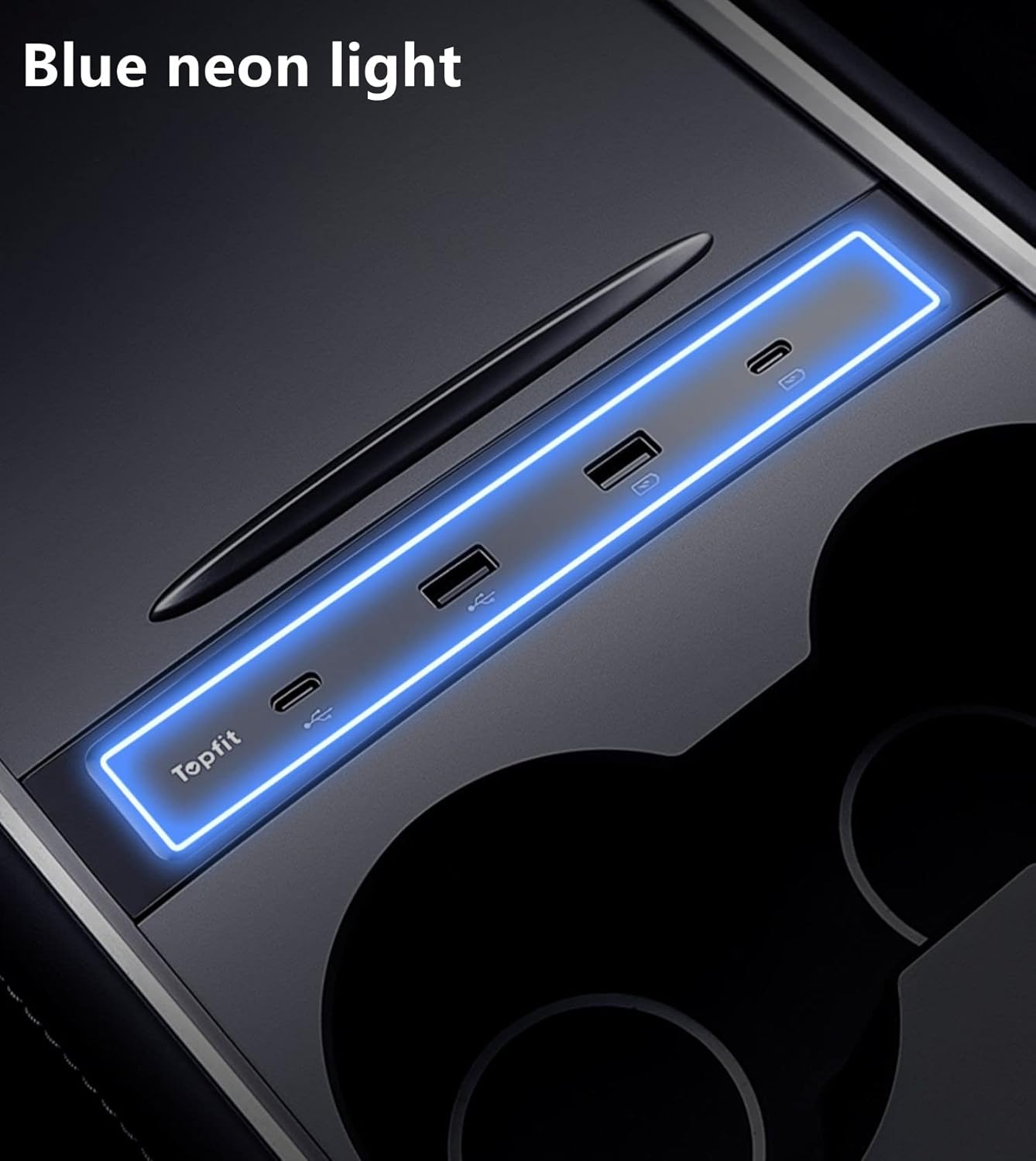 4 in 1 USB Hub Center Console Adapter, Black Pack of 2 E555114