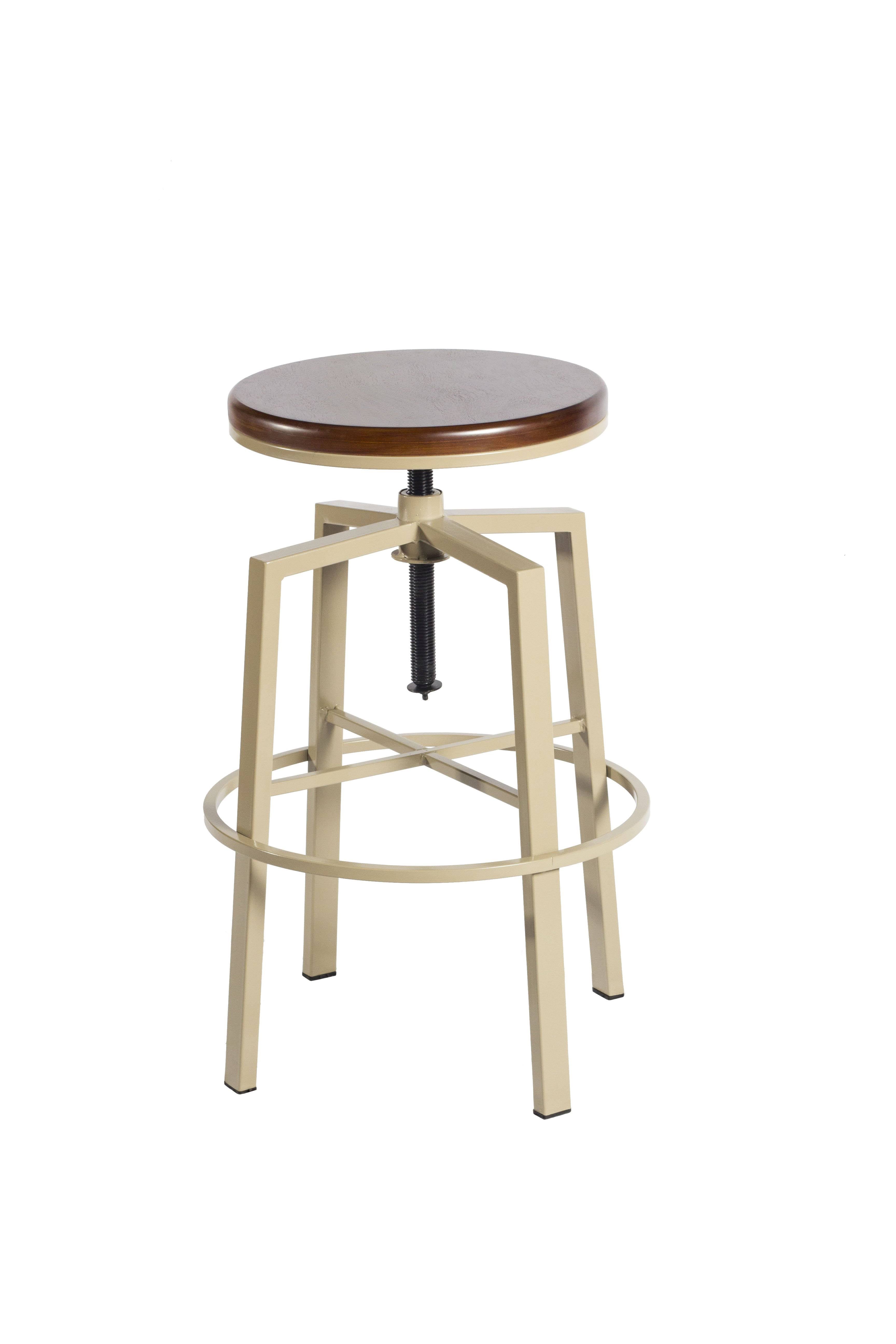 Beige Backless Adjustable Height Barstool M3394