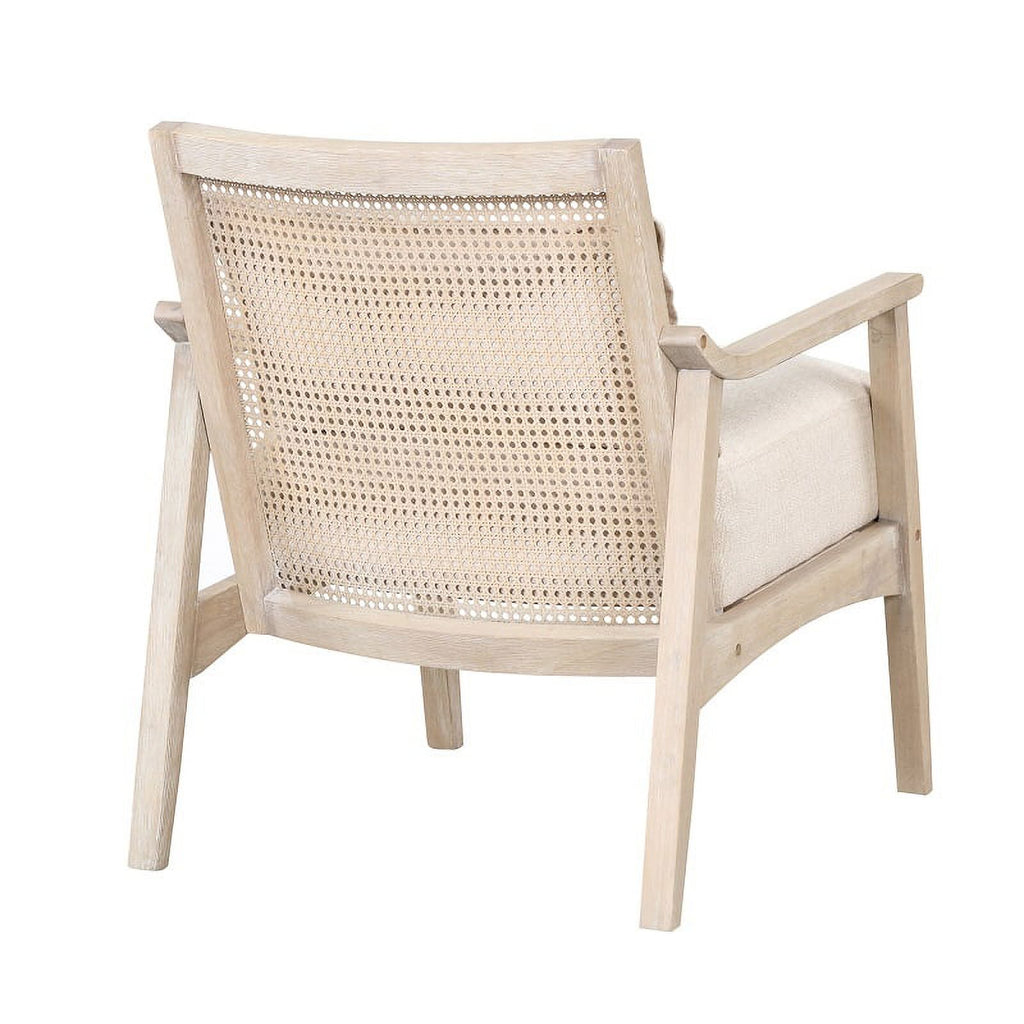 Mid-Century Rattan Accent Chair with Lumbar Pillow C250103