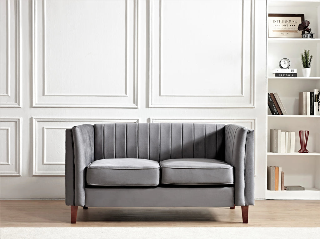 Tufted Velvet 3PCS Chair Loveseat Sofa Set O2819