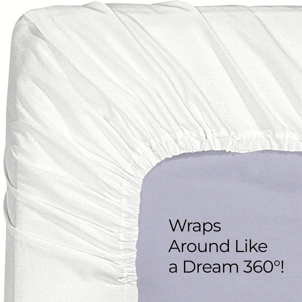 Queen Fitted Sheet, Deep Pocket 15 Inches, White Microfiber V14787