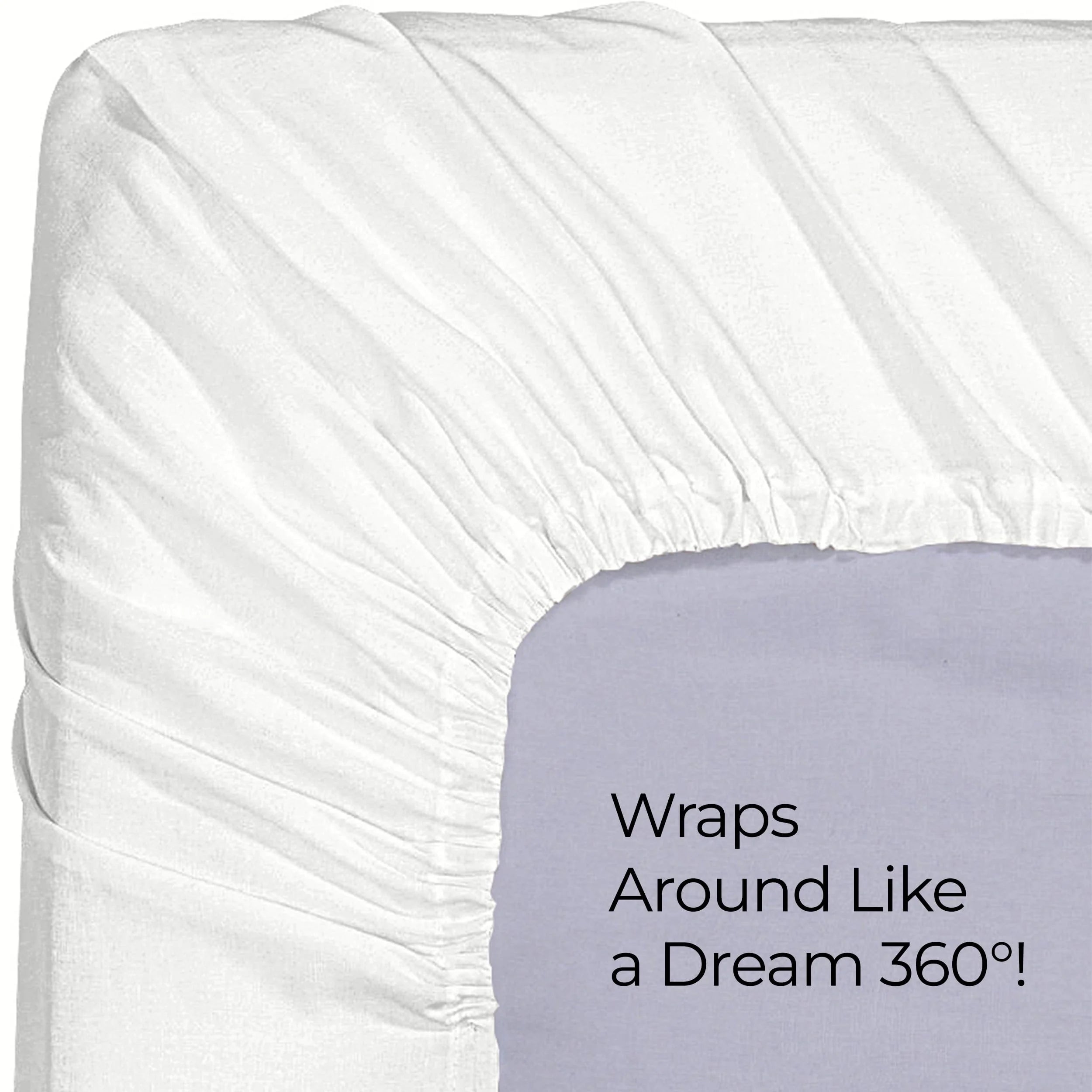 Queen Fitted Sheet, Deep Pocket 15 Inches, White Microfiber V14787