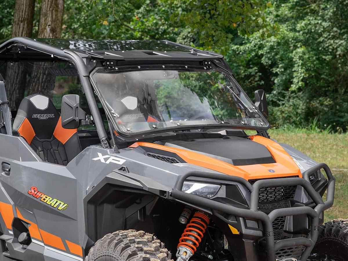 Heavy Duty Scratch Resistant Flip Windshield 1/4 Thick Polycarbonate V61821