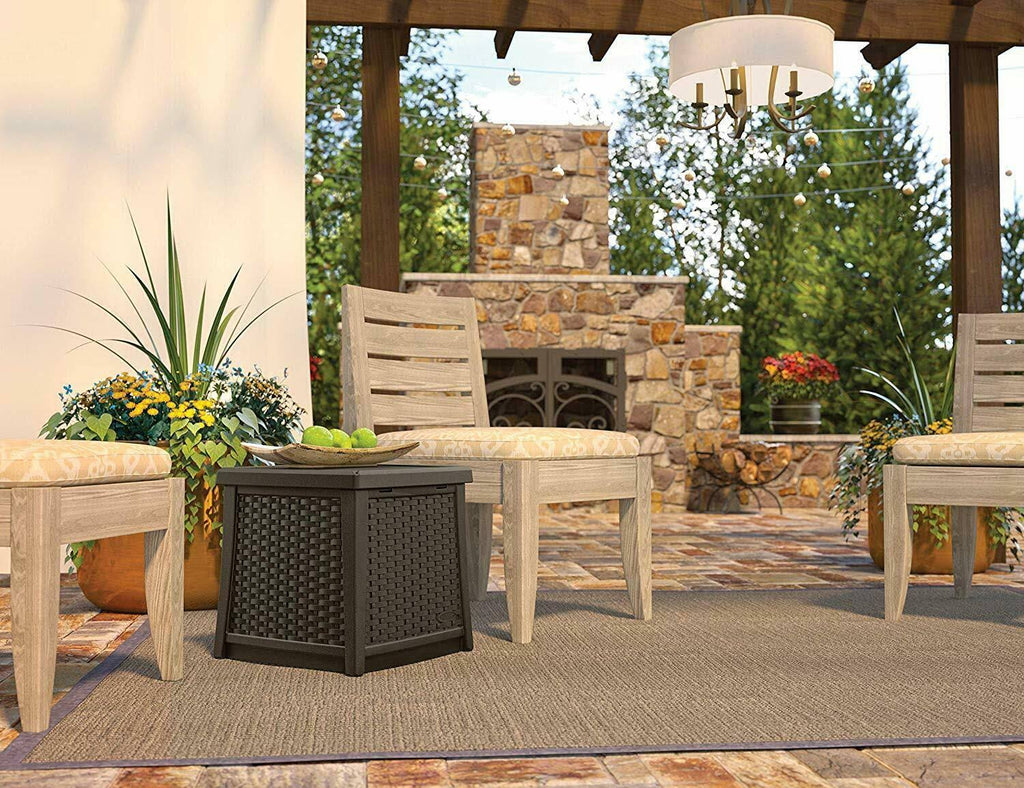 Resin Patio Storage End Table V5198