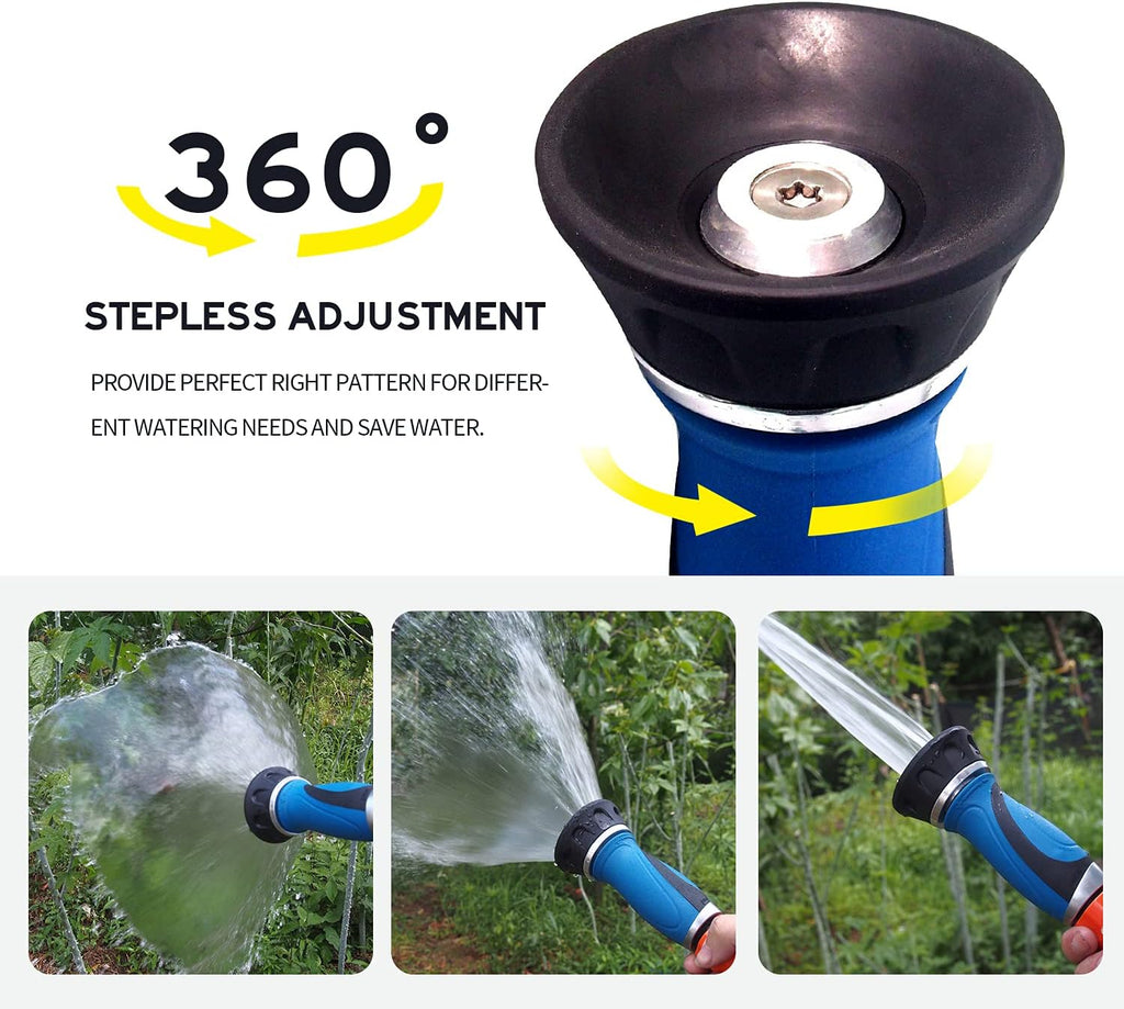 Metal Garden Hose 100 Ft Flexible Stainless Steel Water Hose with High Pressure Nozzle, Pack of 2 H697