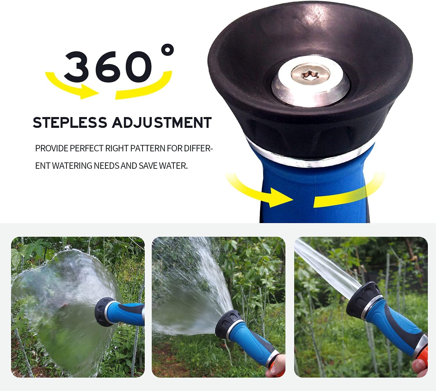 Metal Garden Hose 100 Ft Flexible Stainless Steel Water Hose with High Pressure Nozzle, Pack of 2 H697