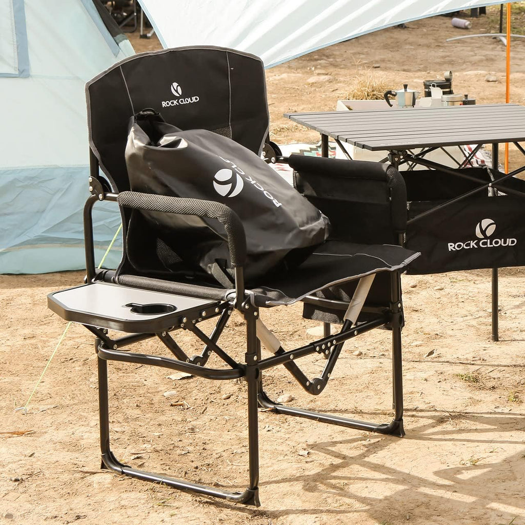 Folding Camping Chair with Storage Pocket and Side Table G333273